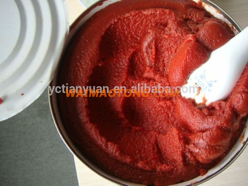 canned tomato paste of brix 28-30% and 22-24% with 70g/198g/210g/400g/800g/2.2kg/3KG/4.5KG