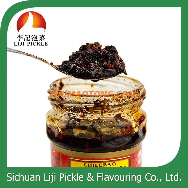 wholesale condiment Chinese flavor black bean sauce with chili oil