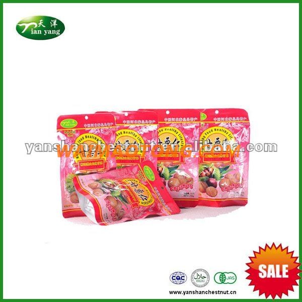 New Healthy Organic Shelled Cooked Chinese Chestnuts Snack Foods with Foil Bag