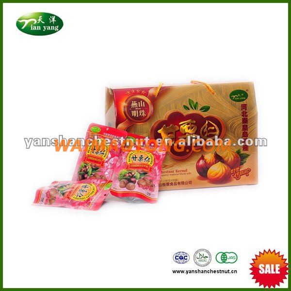 New Healthy Organic Shelled Cooked Chinese Chestnuts Snack Foods with Foil Bag