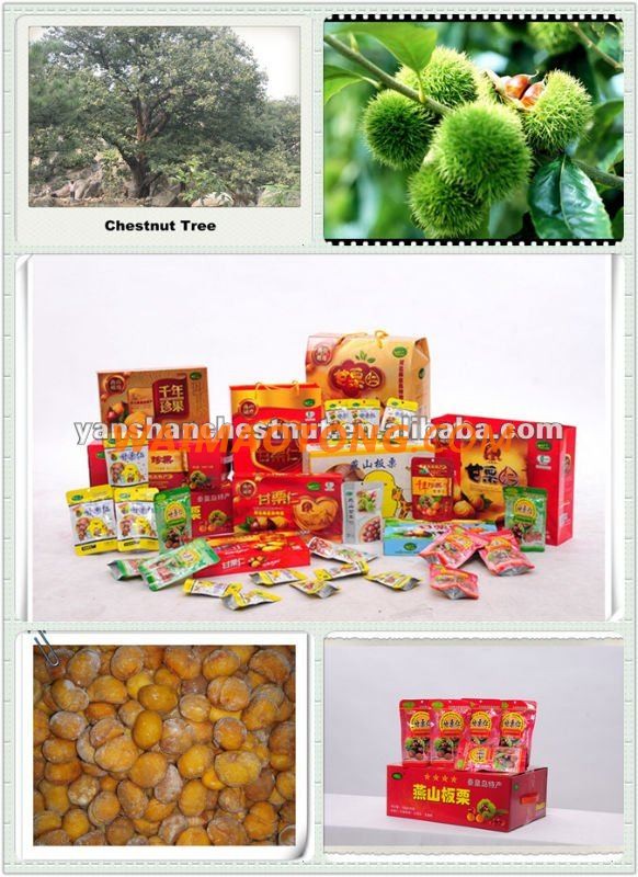 New Healthy Organic Shelled Cooked Chinese Chestnuts Snack Foods with Foil Bag