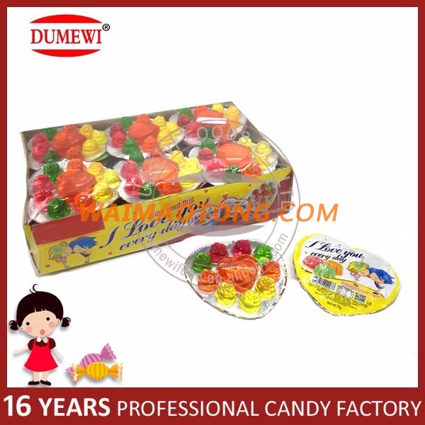 HALAL Heart Shape Jelly Mixed Fruit Flavor Cube Jelly Bag Pack