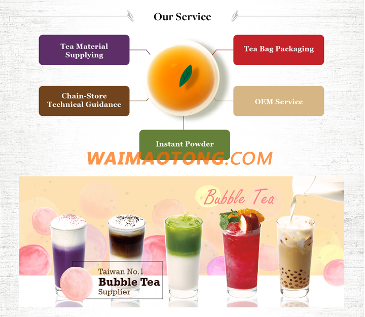 Taiwan Best Over World Bubble Tea Supplier Ceylon Black Tea Chinese Green Tea