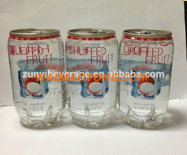 China Factory Manufacture Wholesale Delicious Fruit Flavor Lychee Carbonated drink in 350ml Pet Can with OEM service