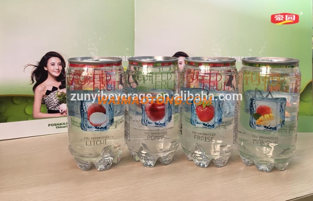 China Factory Manufacture Wholesale Delicious Fruit Flavor Lychee Carbonated drink in 350ml Pet Can with OEM service