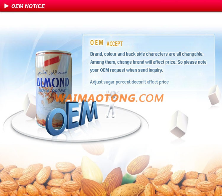 high quality grinding almond juice drink 180ml