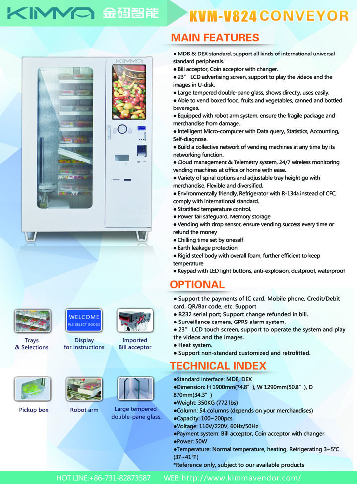Fashion Hot Food Vending Machine with Robot Arm