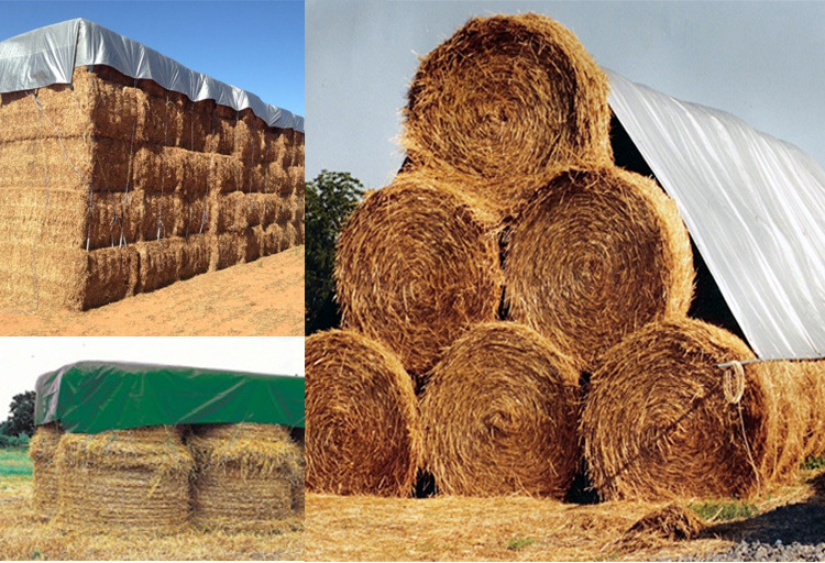 Round Bale Silver Heavy Duty Breathable Hay Tarps