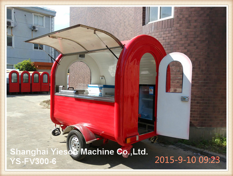 Ys-Fv300-6 Red Food Truck Mobile Food Car for Sale