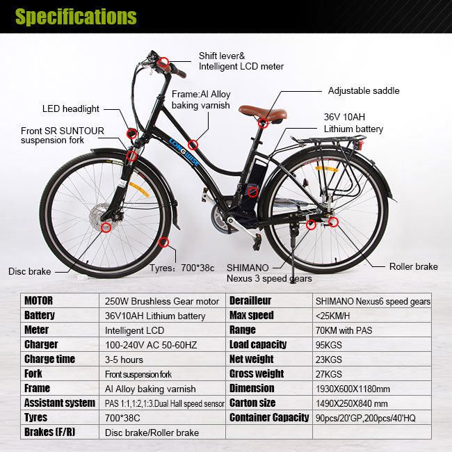 Lithium Battery City Electric Bike (LWEB-L2804)