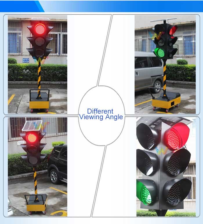 300mm Red Green Yellow Light Portable Solar LED Traffic Light