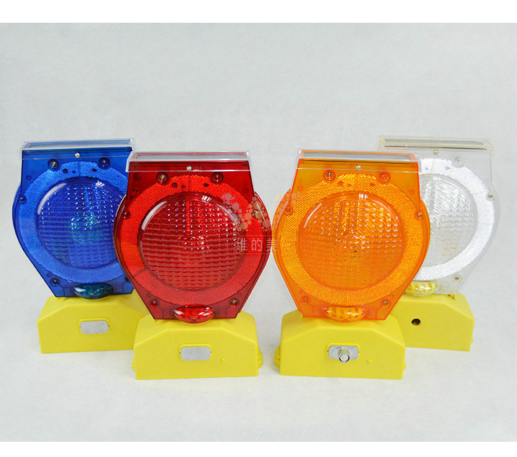 Customized Blue LED Warning Barricades Solar Flashing Light