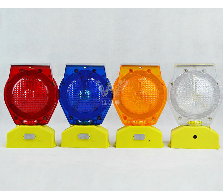 Customized Blue LED Warning Barricades Solar Flashing Light