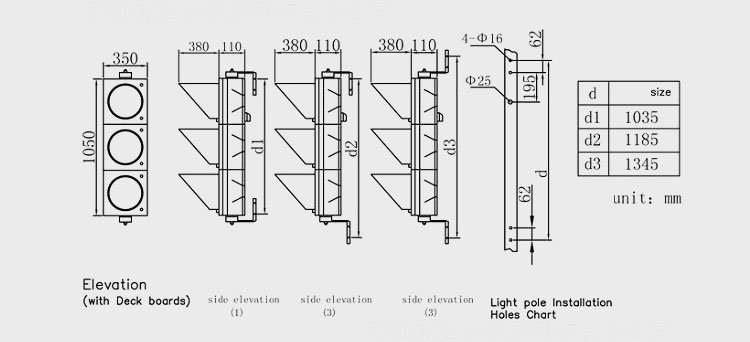 Three Aspects 300mm Pedestrian Traffic Countdown Timer Light