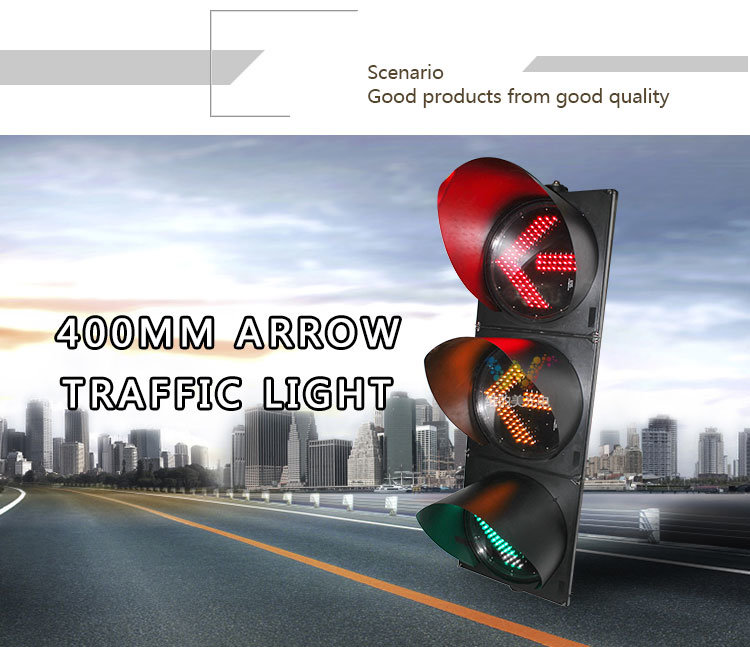 400mm Arrow Traffic Signal 3 Units LED Traffic Light