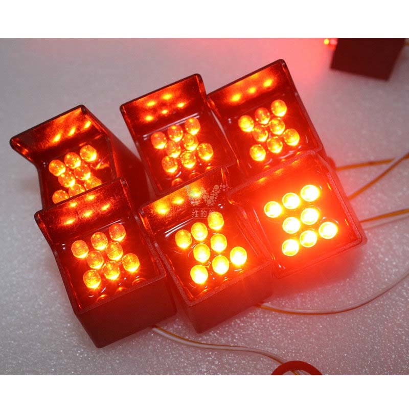 26mm Square Red Pixel Cluster LED Traffic Light