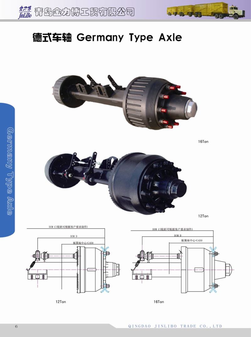 Factory Direct Germany Type Semi Trailer Rear Axle