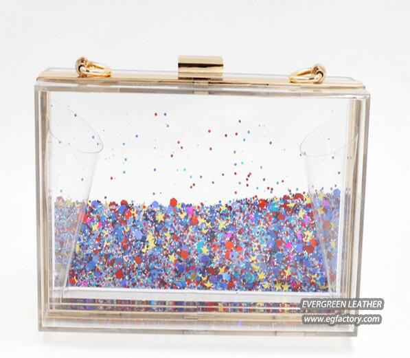 2017 Acrylic Ladies Party Fashion Clear Evening Clutch Bag for Women Low MOQ (EB647)