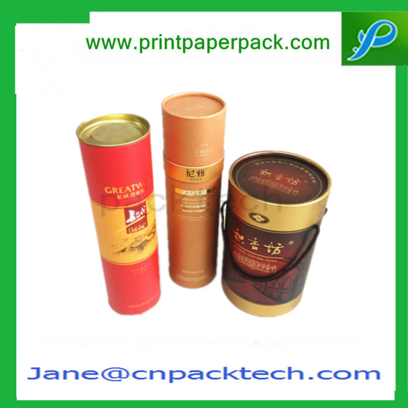 Custom Fancy Round Tea Wine Packaging Paper Box