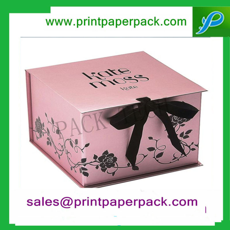 Customized Cardboard Ribbon Cosmetic Foldable Packaging Box Chocolate Cake Perfume Jewelry Paper Gift Packing Box