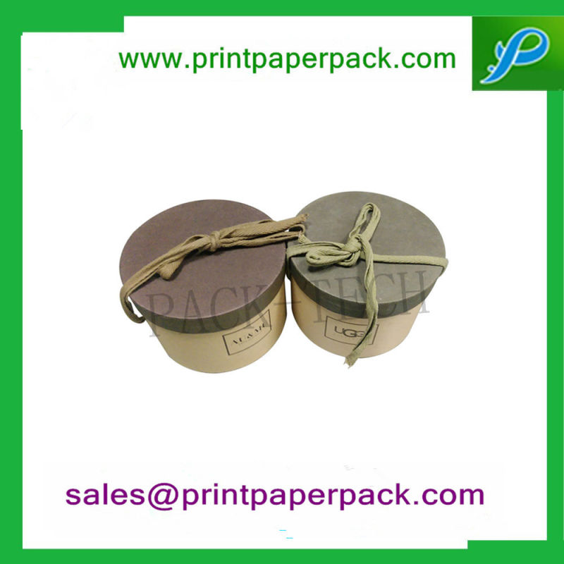 Custom Luxury Flower / Wine / Candy / Cake / Cosmetic / Candle / Perfume Jewelry Ribbon Packaging Round Hat Tube Paper Gift Packing Cardboard Box