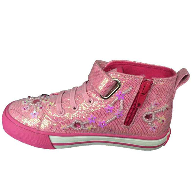 Ankle Cut Bling Beads Casual Vulcanizes Rubber Shoes for Children