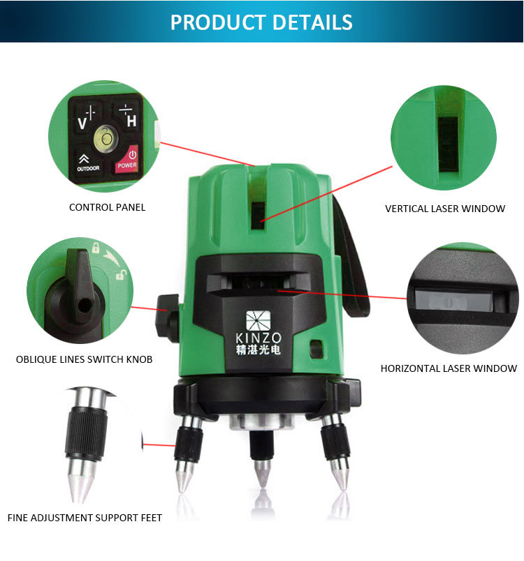 Measuring Instruments Modular Laser Level 4V1h with High Strong Green Line