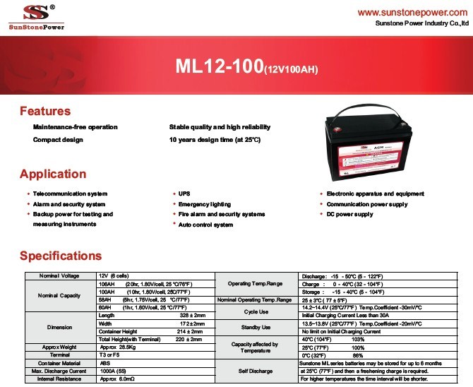 12V100ah Lead Acid Solar Battery Storage Lead Acid Battery