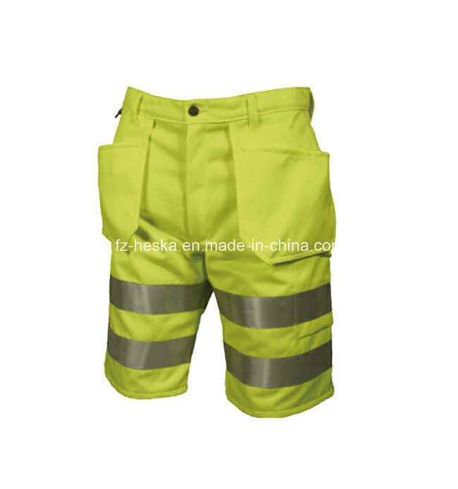 Safety Men's Reflective Trousers Pants Hi Vis Shorts