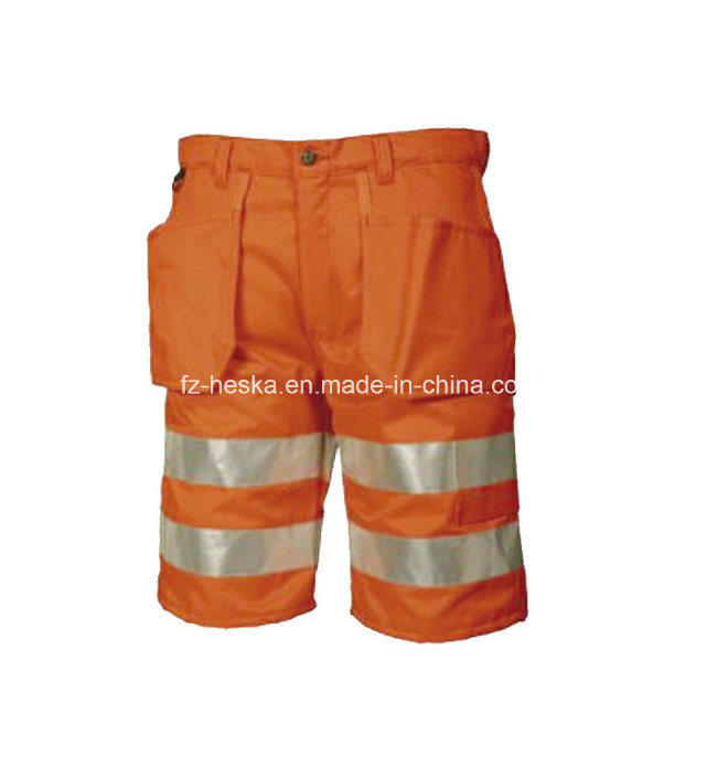 Safety Men's Reflective Trousers Pants Hi Vis Shorts