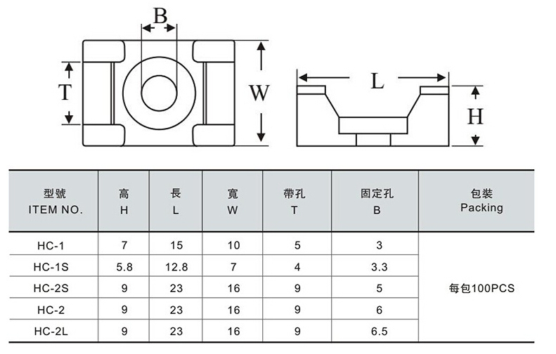 Nylon66 Saddle Type Cable Clip Cable Tie Mounts