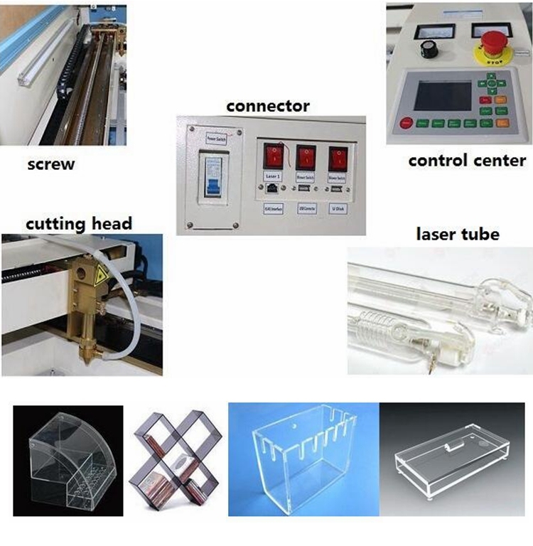 Non Metal Closed Leather/ Glass/ Wood/ Acrylic CO2 Laser Cutter