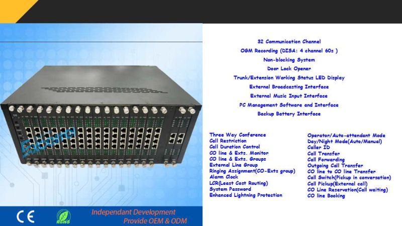 Business Telephone Exchange D256A up to 256 Extensions PBX with 32 Communication Paths