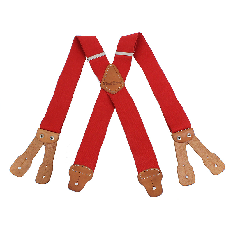 Heavy Elastic Webbing Fashion Genuine Leather Buttone Hole Suspenders (RS-137175)