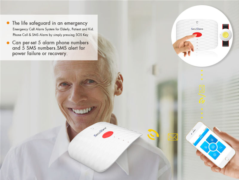 Wireless Mobile Call GSM SMS Medical Alert System with Emergency Alarm Sos Alarm