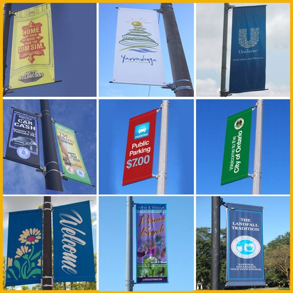 Outdoor Advertising Street Pole Flag Banner (BT-SB-010)