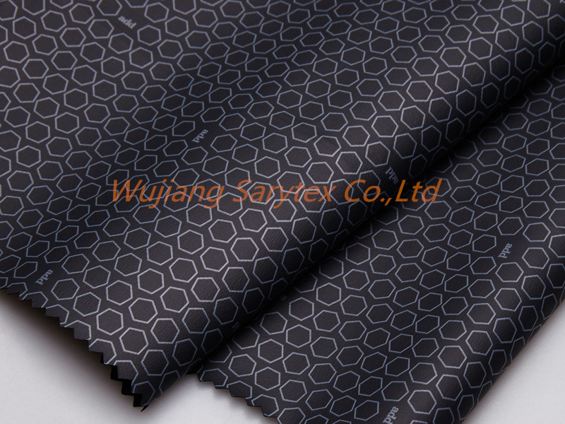 C1141/1 Waterproof Polyester Pongee Printed Elastane Bonded PU Fabric for Outdoor Sports Clothing