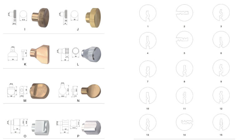 Euro Profile Solid Brass Door Lock Cylinder - Computer Kaba Key Series