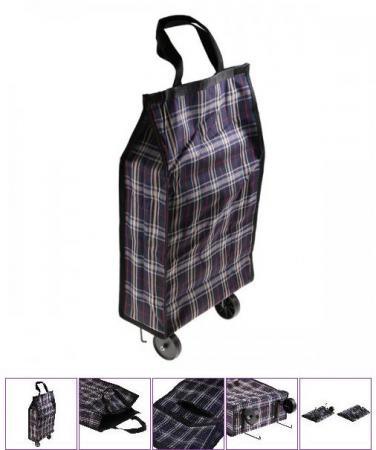 Foldable Shopping Trolley Rolling Tote Bag