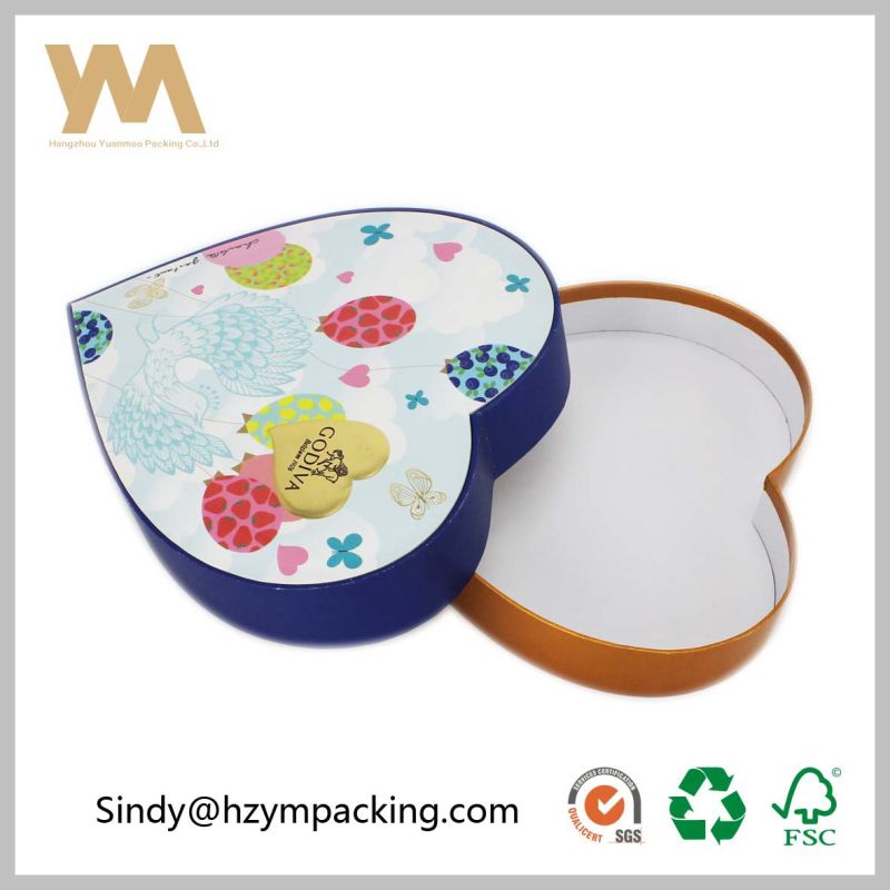 Rigid Paper Cardboard Heart Shape Packing Gift Box for Cosmetic