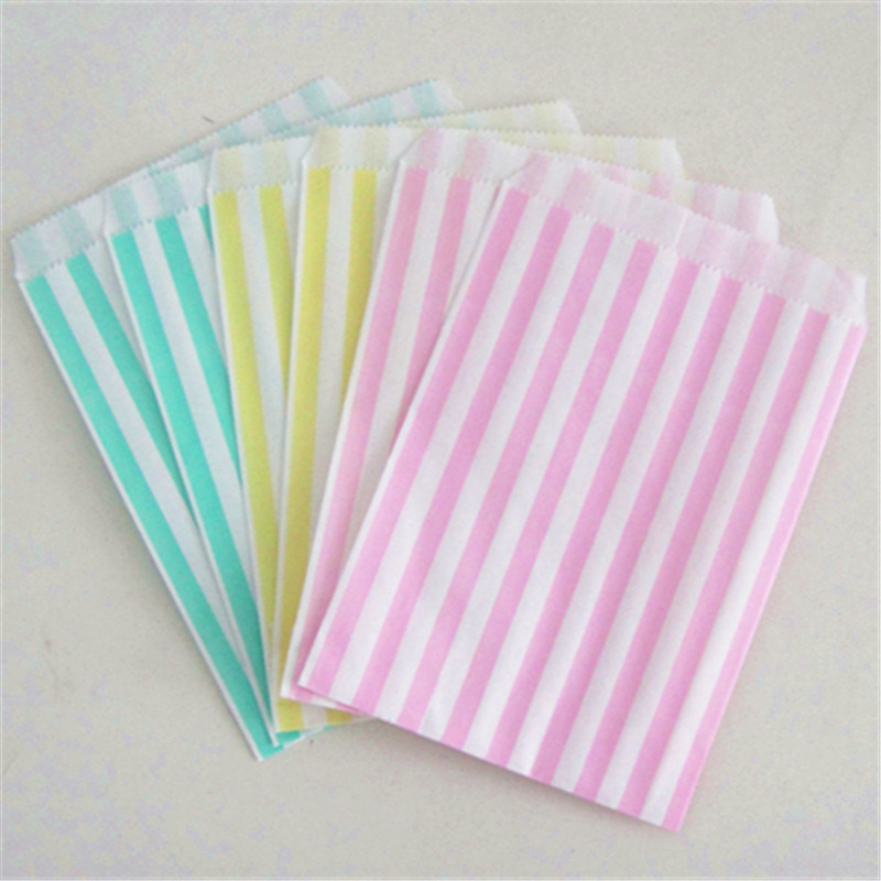 Green Striped Decoration Paper Candy Bag