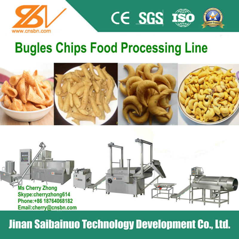 Wheat Flour Frying Bugles Chips Making Machine