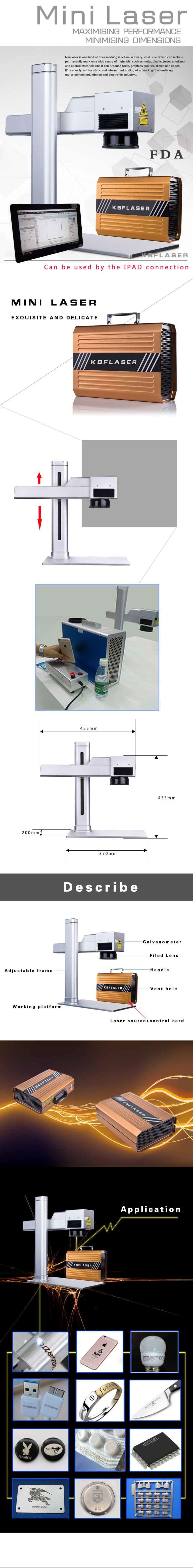 20W/30W/50W Fiber Laser Marking Machine for Carbon Steel