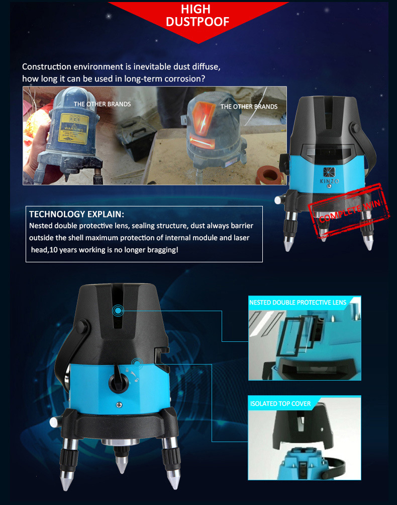 Continuous Operating 10 Hours Red Laser Level with Dots