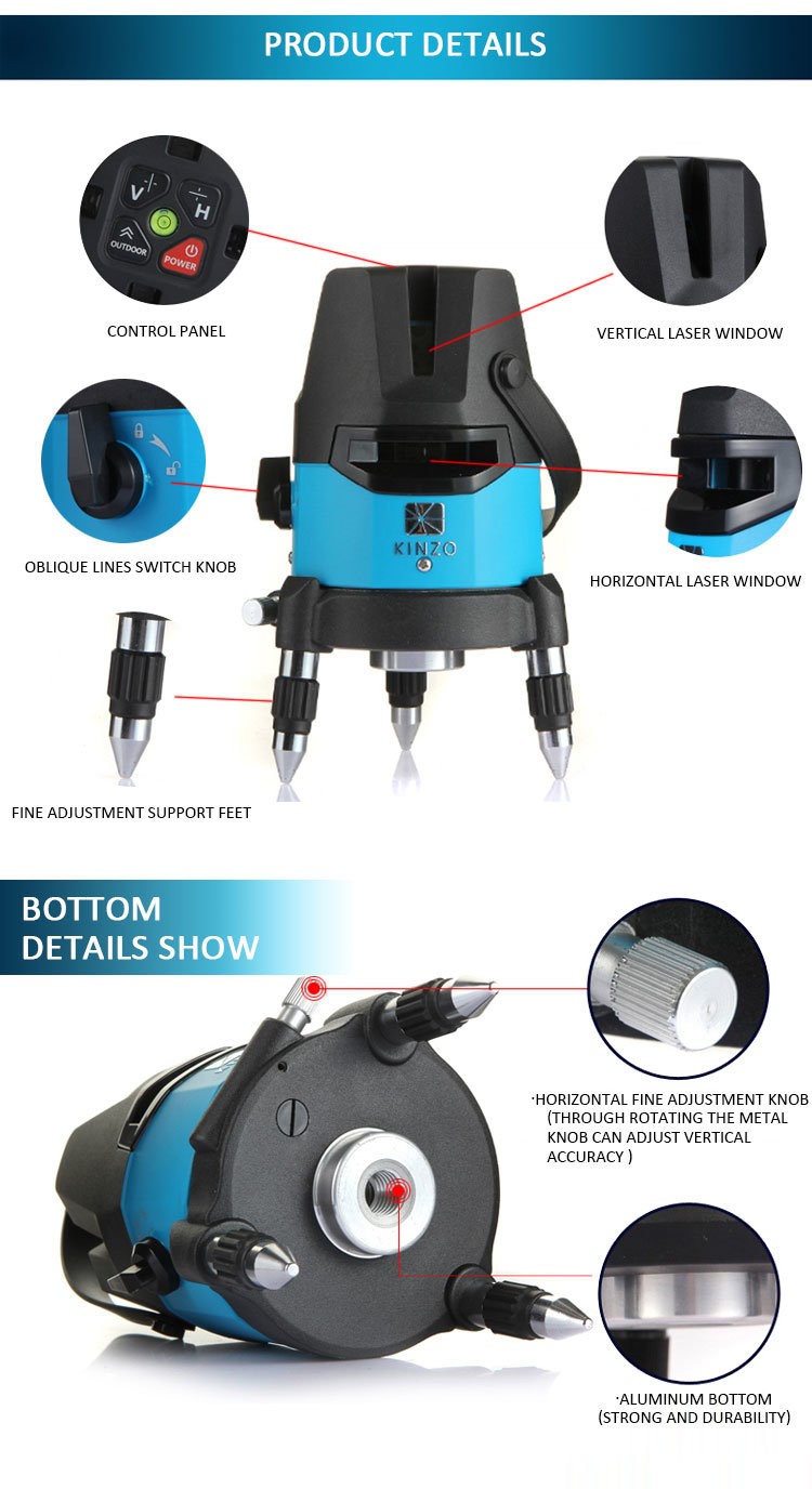 Continuous Operating 10 Hours Red Laser Level with Dots