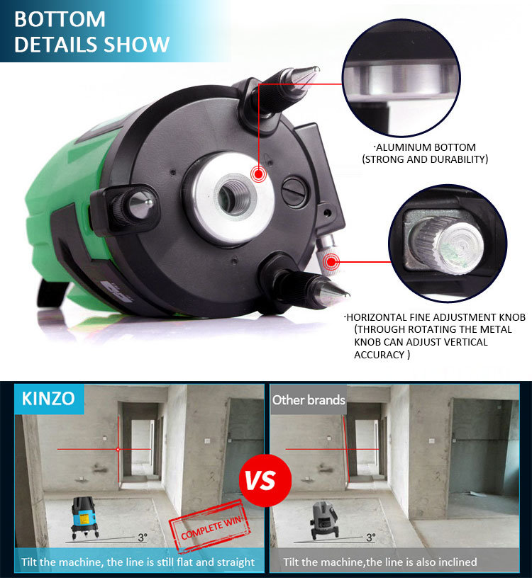 Test, Measure & Inspect Laser Level Automatic Level 5 Green Lines