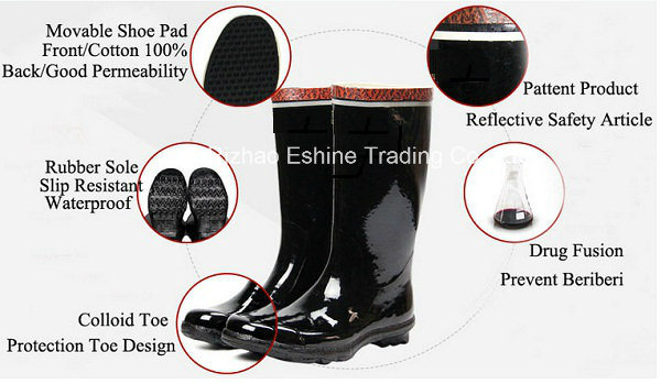 100% Rubber Multi-Fuction Working Safety Rain Boots