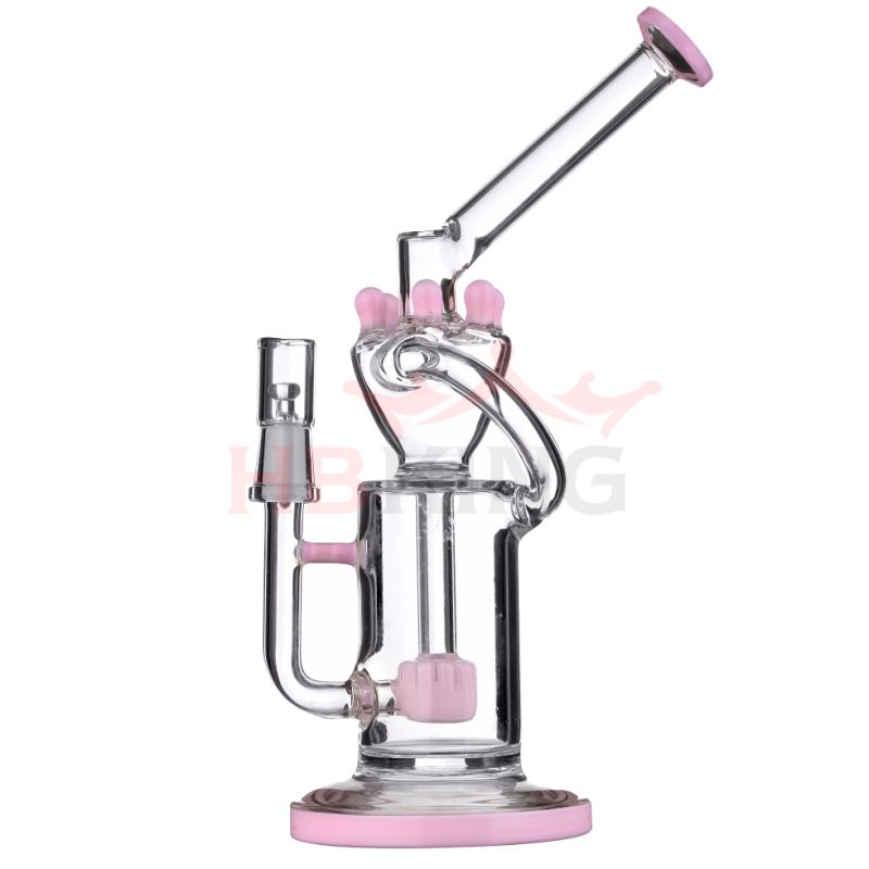 Hb-K118 EXW Colorful Recycler Percolator Funnel Birdcage Shape Glass Smoking Water Pipe