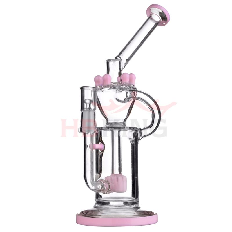 Hb-K118 EXW Colorful Recycler Percolator Funnel Birdcage Shape Glass Smoking Water Pipe