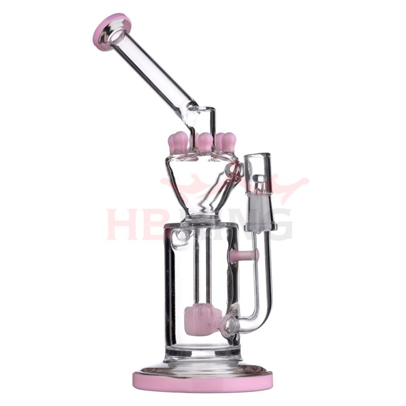 Hb-K118 EXW Colorful Recycler Percolator Funnel Birdcage Shape Glass Smoking Water Pipe